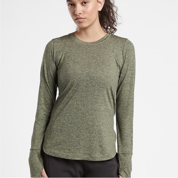 Athleta Tops - Athleta Uptempo Heather Green Long Sleeve Womens Top Size Small